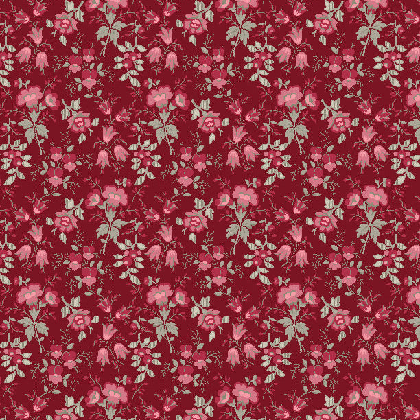 Blushing Blooms Flowers and Buds Red