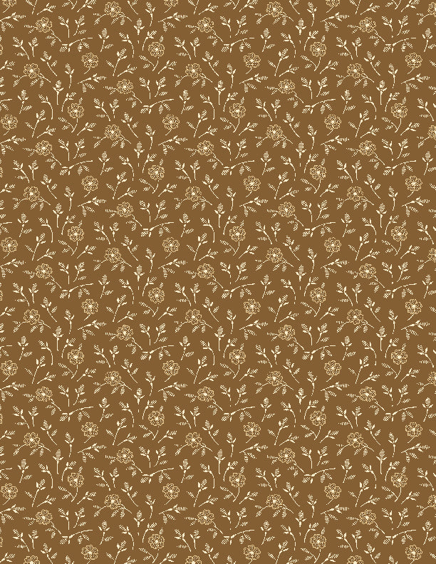 Countryside Stitched Floral Brown