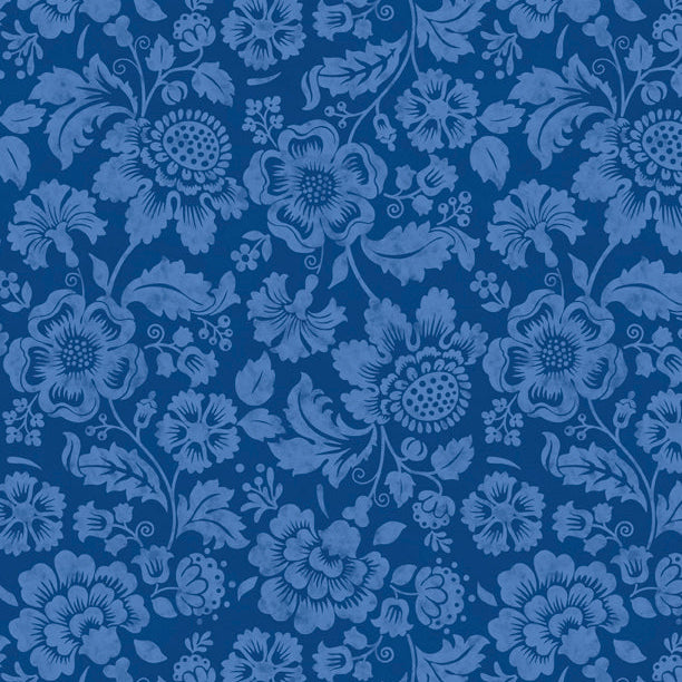 Sweet Cherry Tonal Floral Navy/Blue