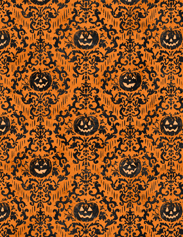 Midnight Hauntings Pumkin Demask Orange