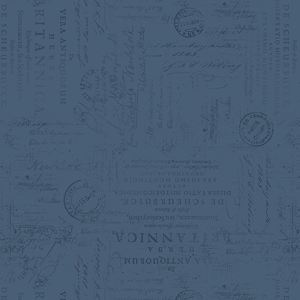 Garden Grace Script Texture Navy
