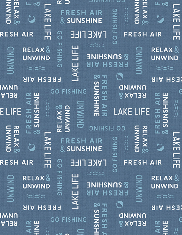 Lake Retreat Word Toss Denim