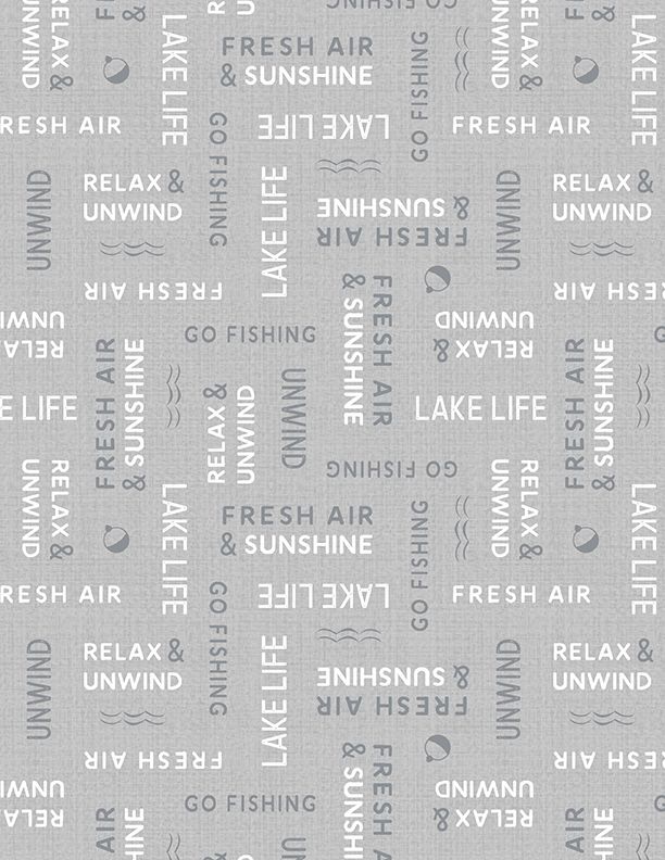 Lake Retreat Word Toss Gray