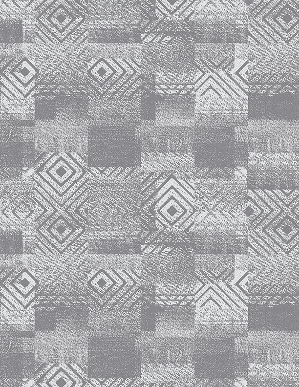 Lake Retreat Diamond Patchwork Texture Cream/Gray