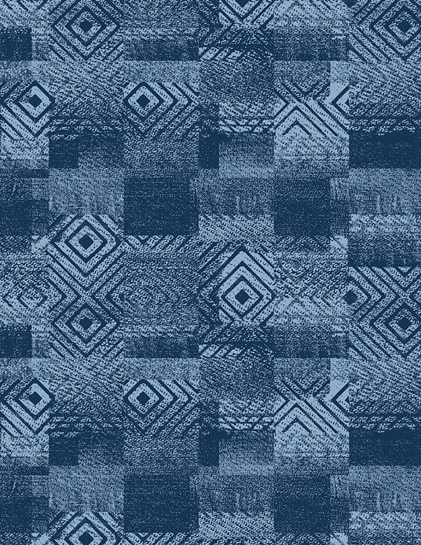Lake Retreat Diamond Patchwork Texture Navy