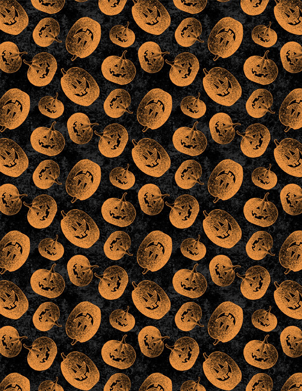 Moonlit Manor Tossed Jack o' Lanterns Black/Orange