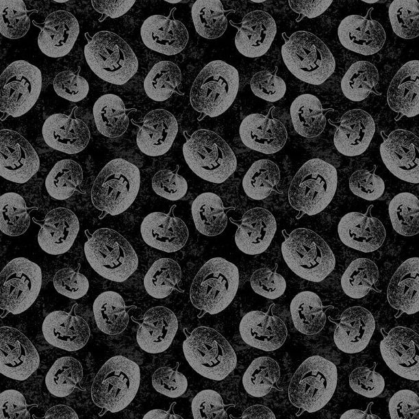 Moonlit Manor Tossed Jack o' Lanterns Black/Gray