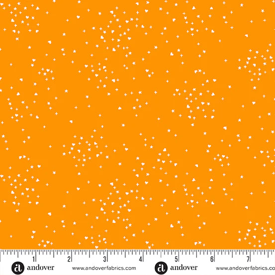 Heart Stars by Andover Fabrics Orange
