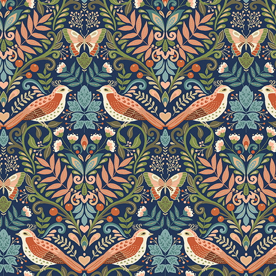 Luxe Damask Navy