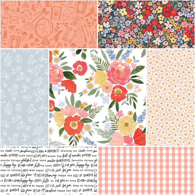 Floral Charms 1-Yard Bundle White