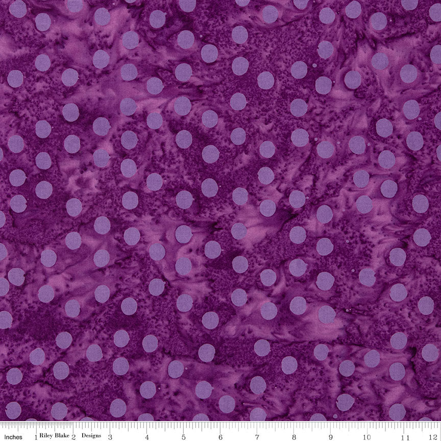 Batiks Elementals Polka Pop Mulberry Jam