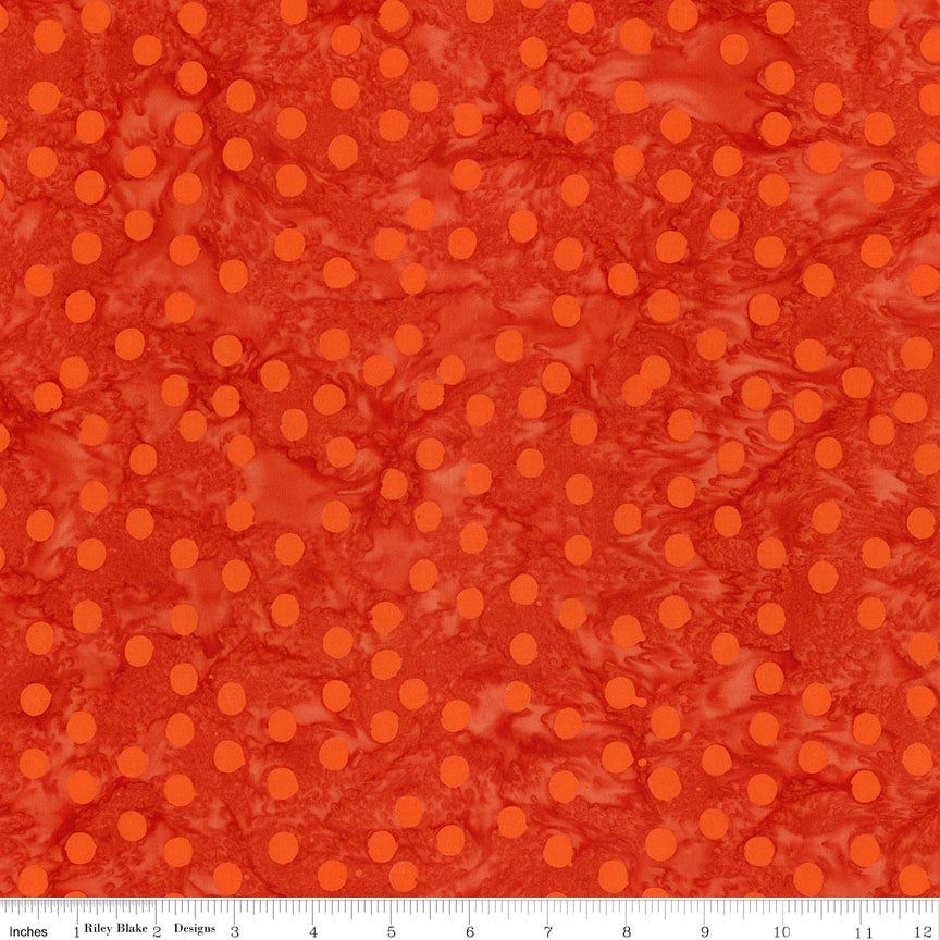 Batiks Elementals Polka Pop Chili