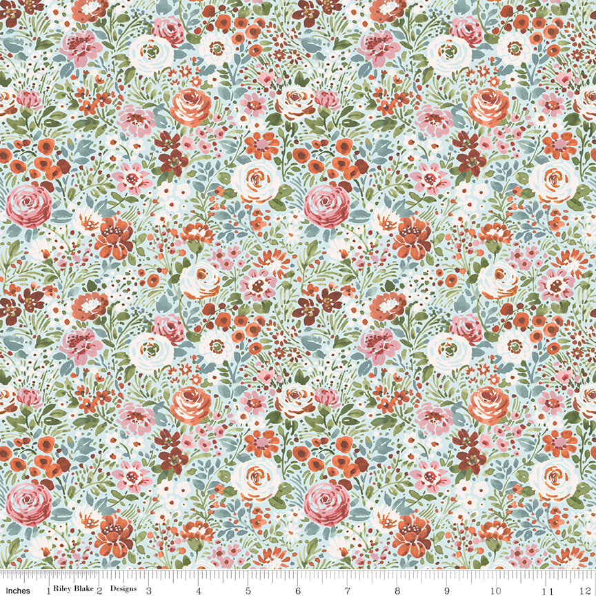 Sketchbook Flower Garden Blue