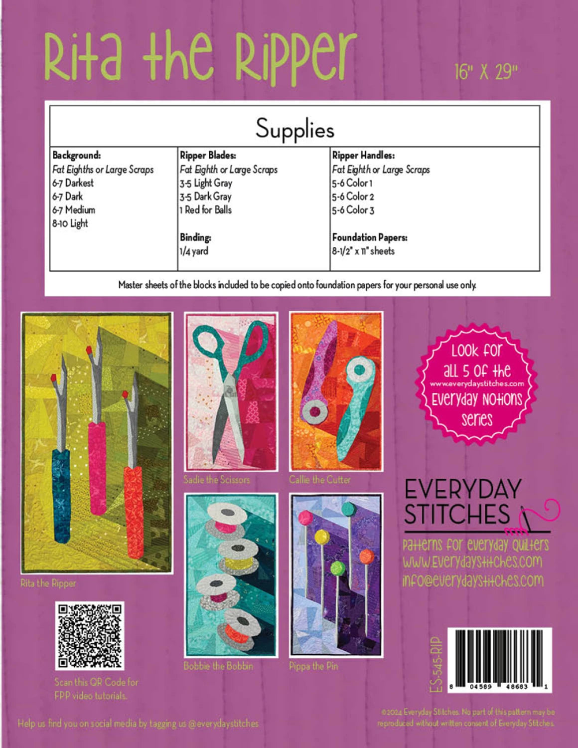 Rita the Ripper (Paper Piecing Pattern)