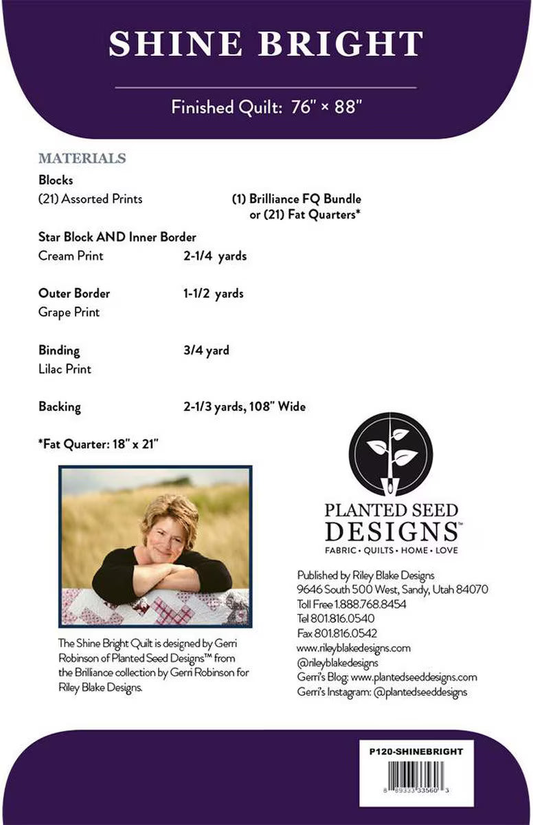Gerri Robinson Shine Bright Quilt Pattern