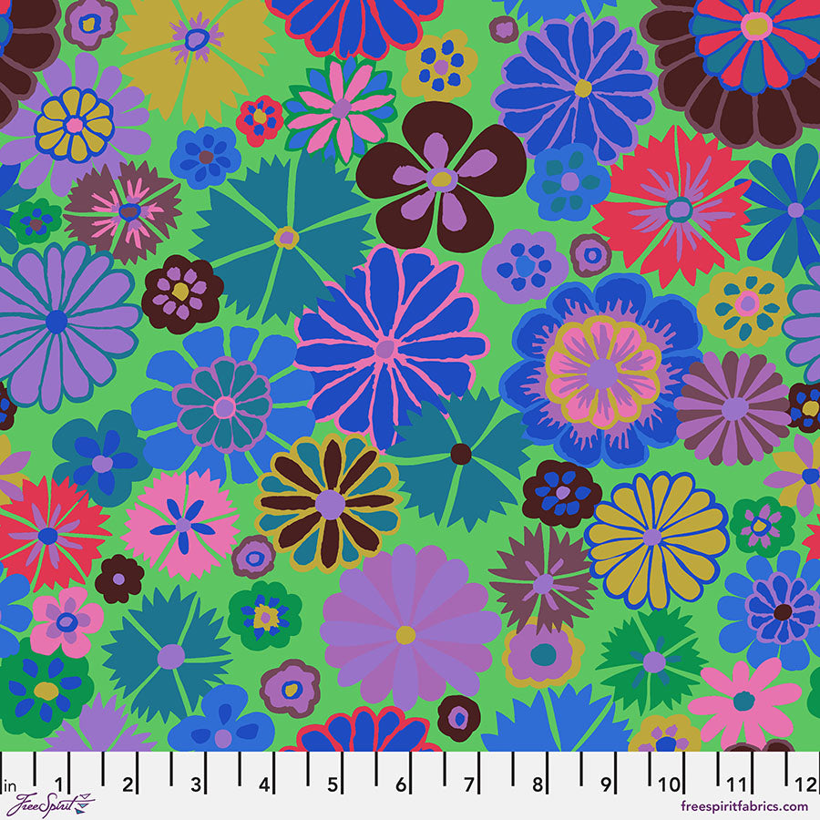 August 2024 Folk Flower - Blue
