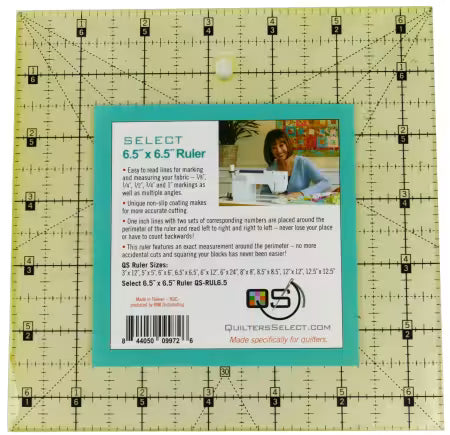 Quilter's Select 6.5" x 6.5" No-Slip Ruler
