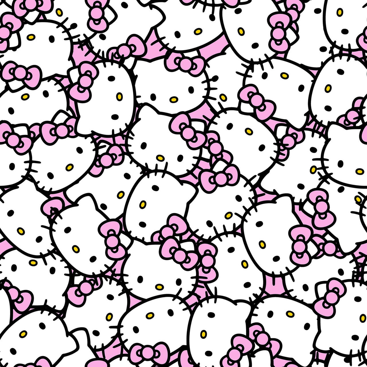 (Craft Fabric) Hello Kitty Kawaii Crowd