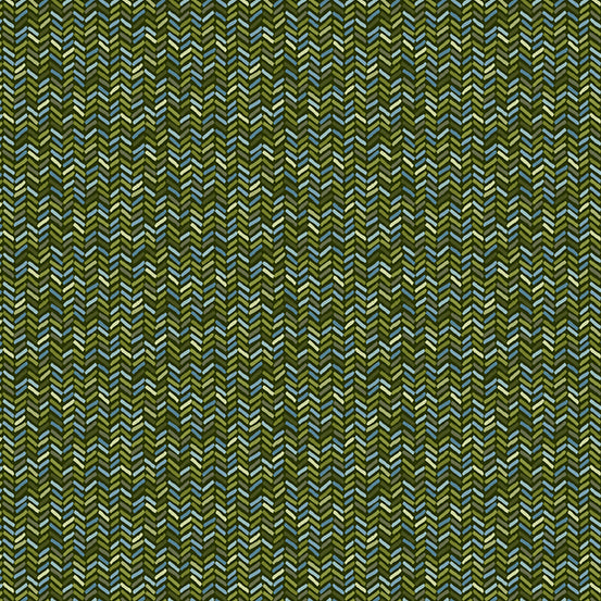 Autumn Days Green Herringbone Green