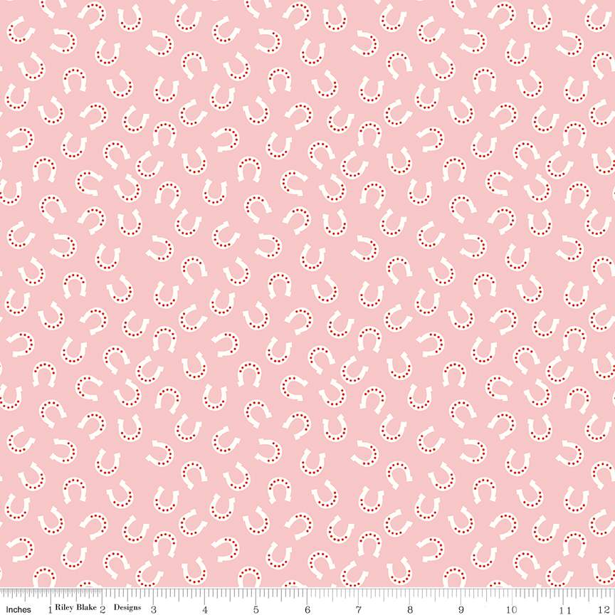 Flannel Lil Buckaroos Horseshoes Pink