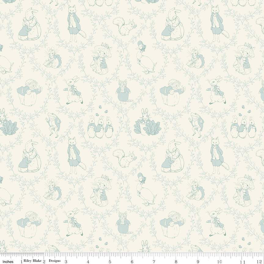 Flannel Peter Rabbit & Friends Toile Cloud