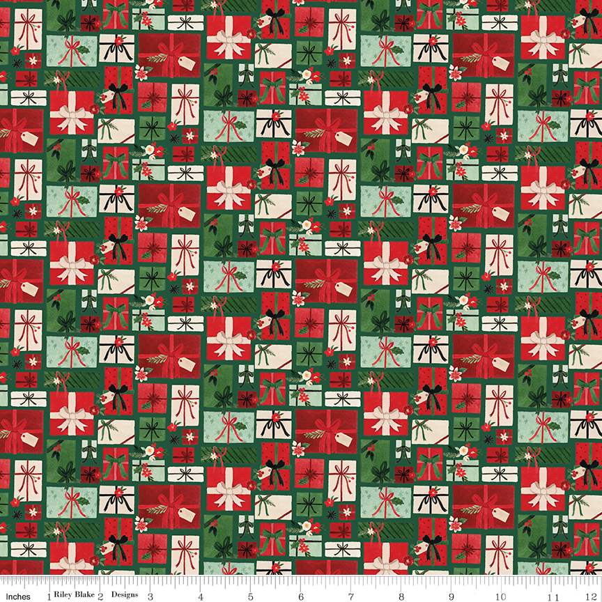 Charming Christmas Pretty Presents Green