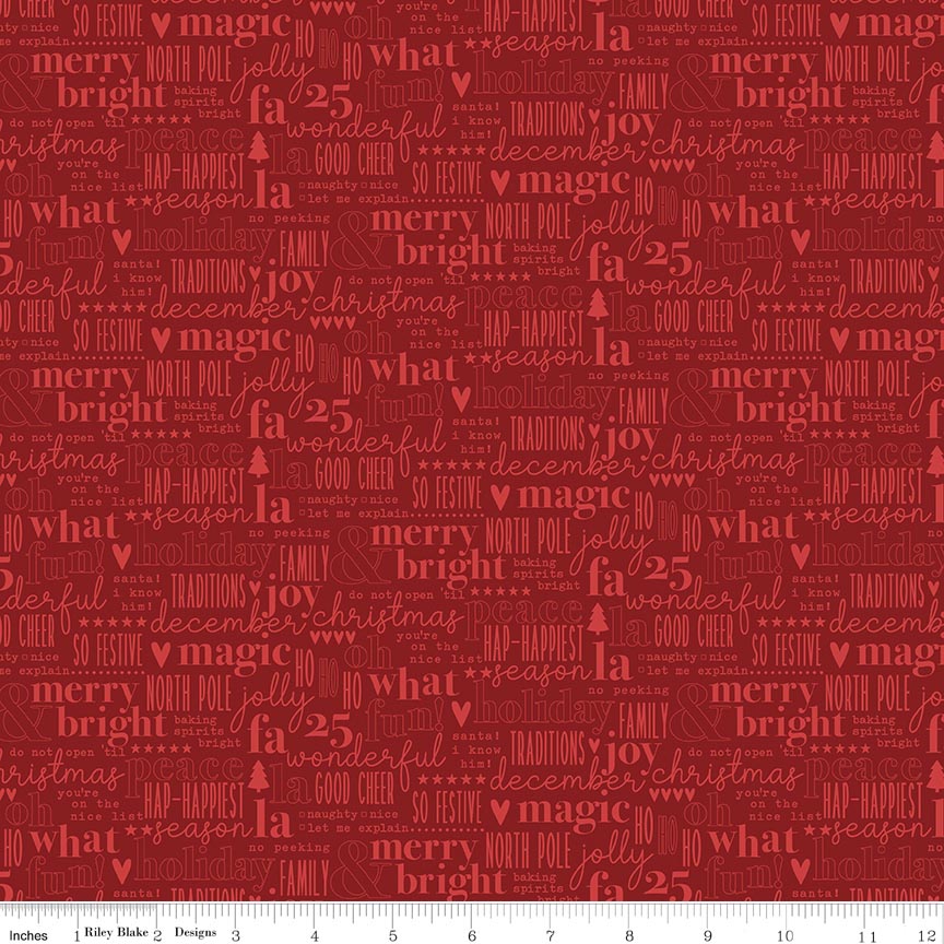 Evergreen Wishes Text Red