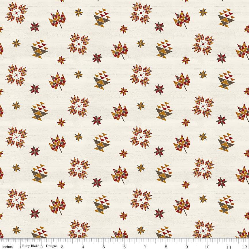 Covered Bridges in Fall Block Toss Cream