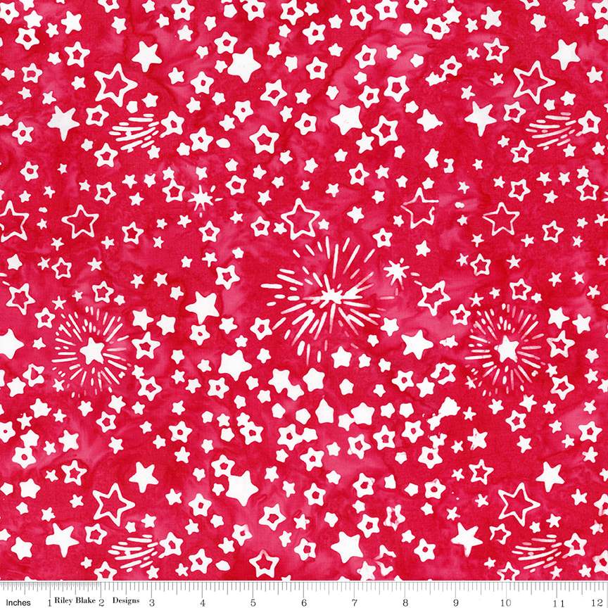 Wide Back Expressions Batiks Let Freedom Reign Wide Back Cherry