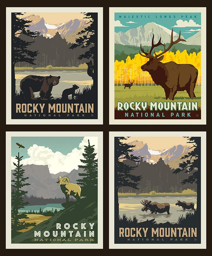 National Parks Pillow Panel Rocky Mountain