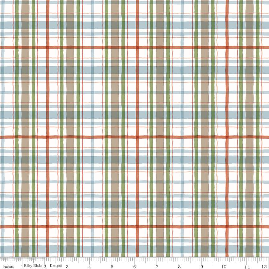 Santa's Tree Farm Plaid Snowy