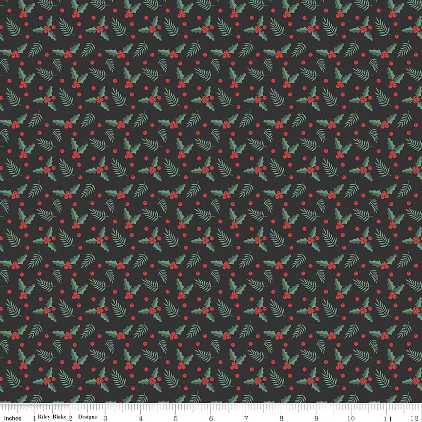 Evergreen Wishes Holly Berries Black