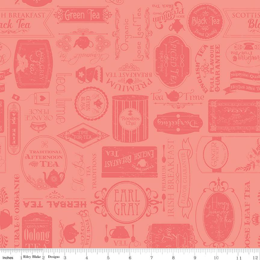 Afternoon Tea Labels Salmon