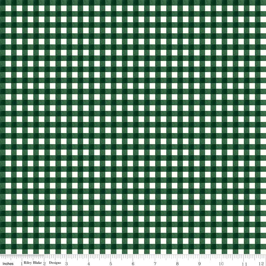 Charming Christmas Gingham Green