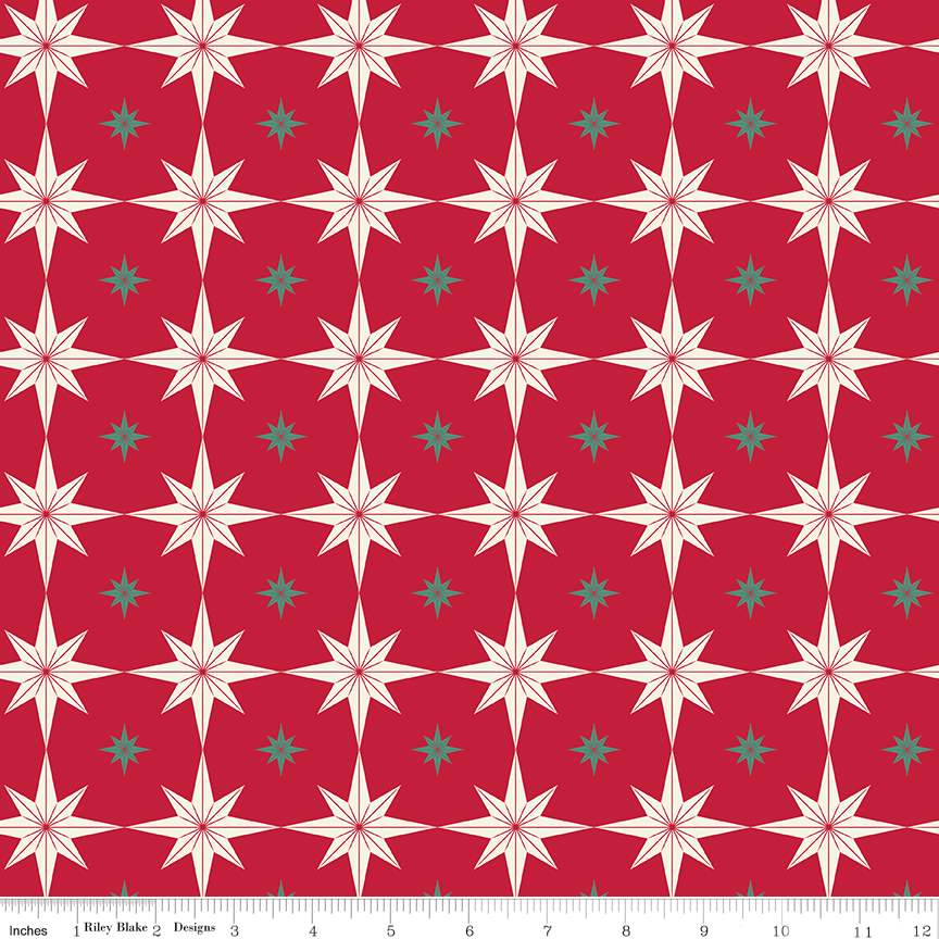 Merry Little Christmas Starbursts Red