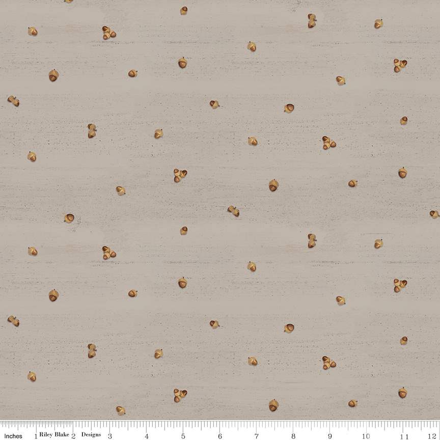 Covered Bridges in Fall Acorn Ditsy Tan