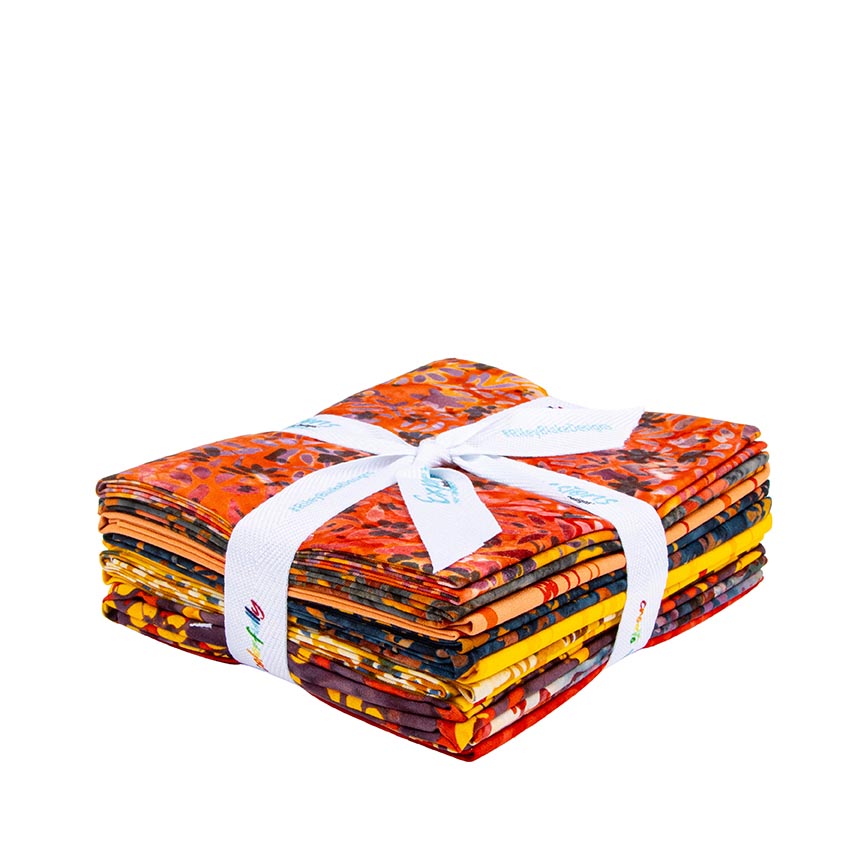 Batiks Wildflowers Sunset Fat Quarter Bundle B