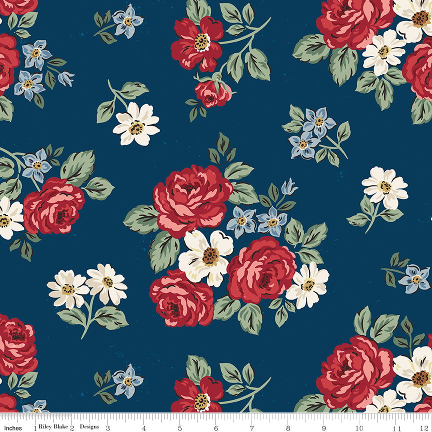 Wide Back Independence Floral Oxford