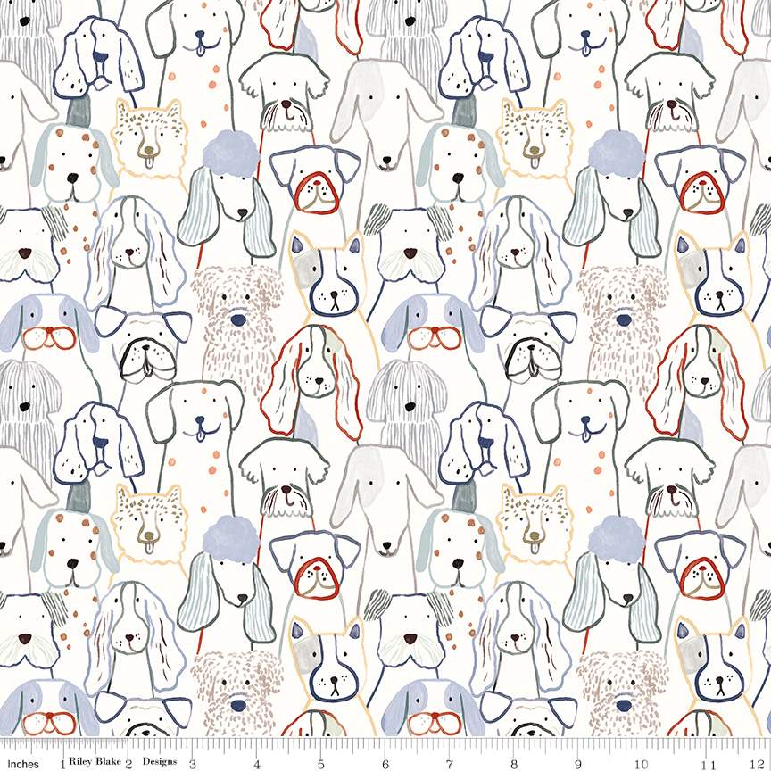 Flannel Inky Dog Club White