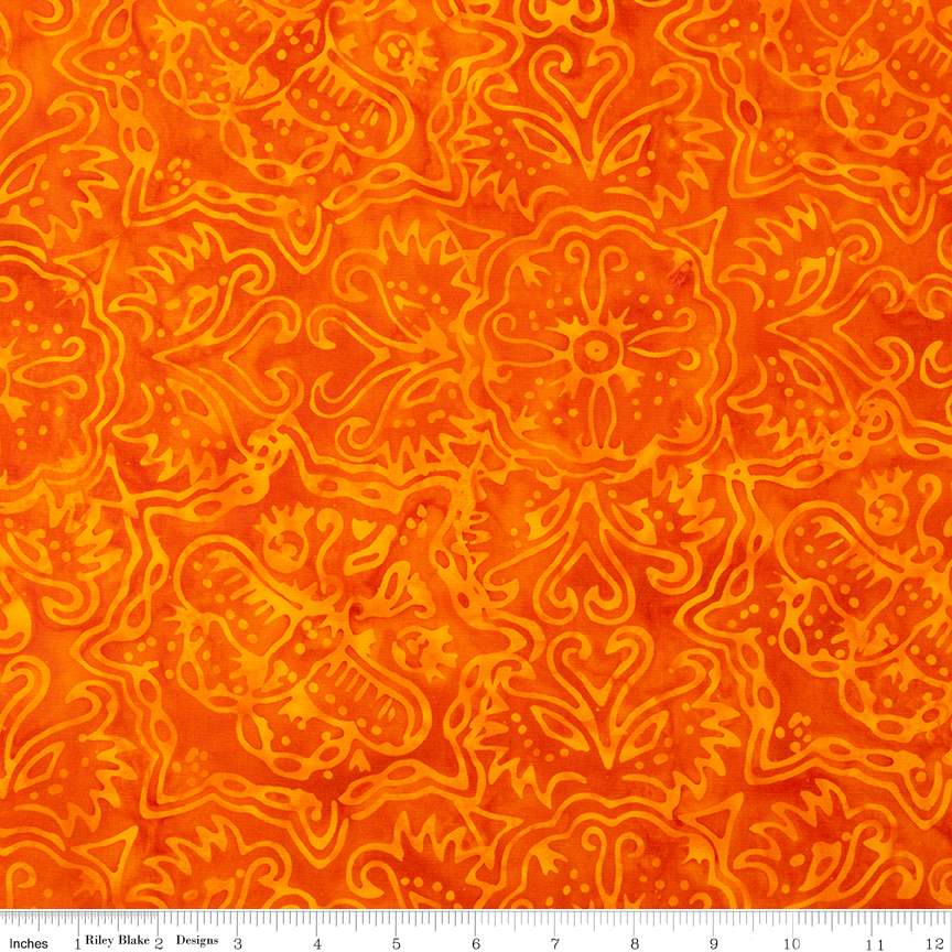 Batiks Elementals Rainbow Brights Tangerine