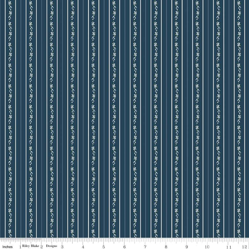 Bluegrass Charm Floral Stripe Navy