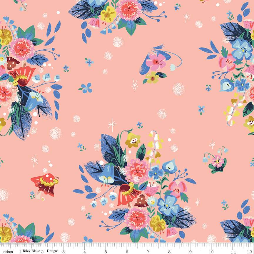 Down the Rabbit Hole Caterpillar Floral Coral