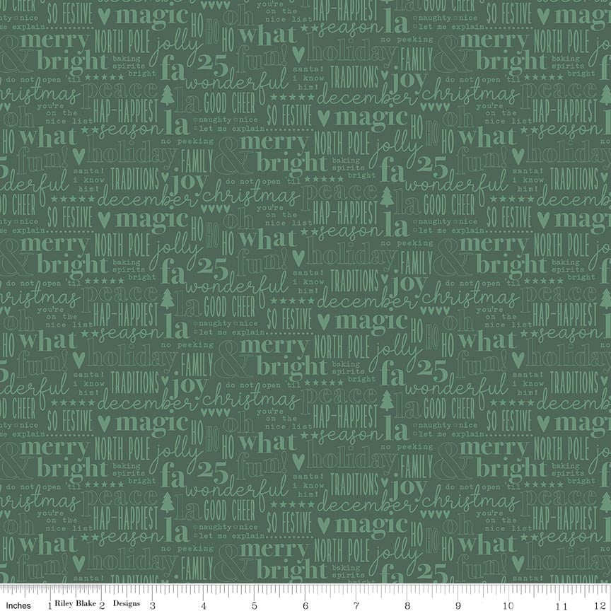 Evergreen Wishes Text Green