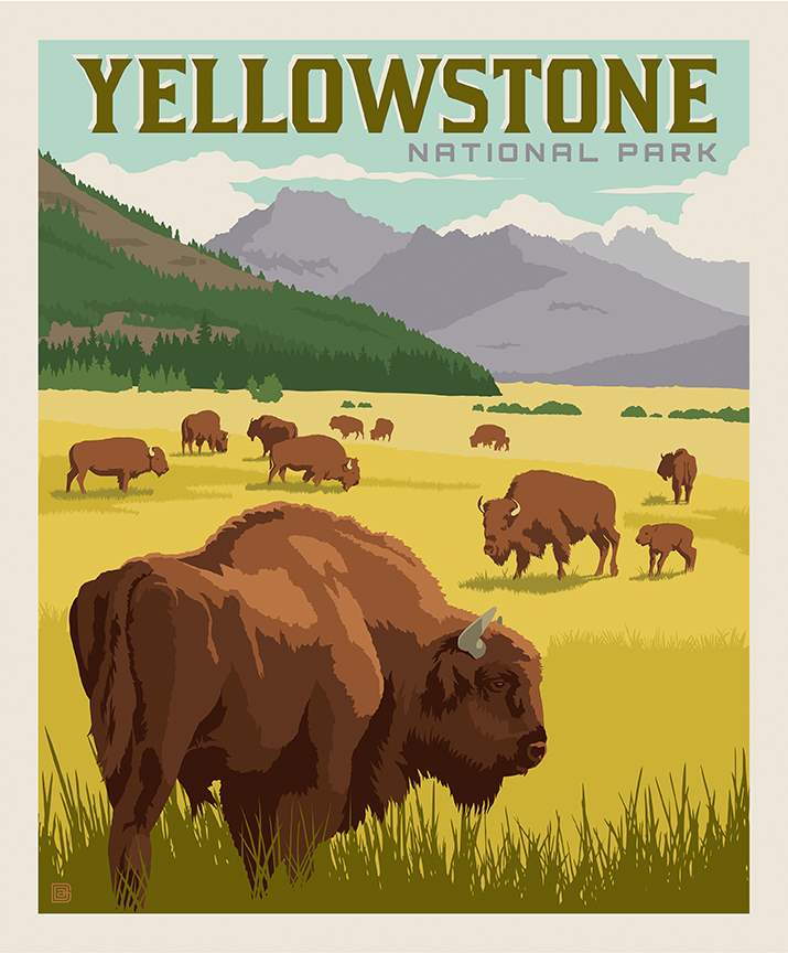 National Parks Poster Panel Yellowstone