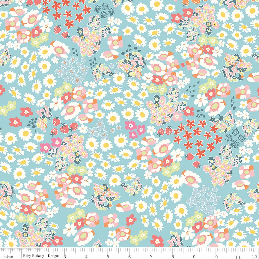 Cotton Nook Flowerbed Aqua