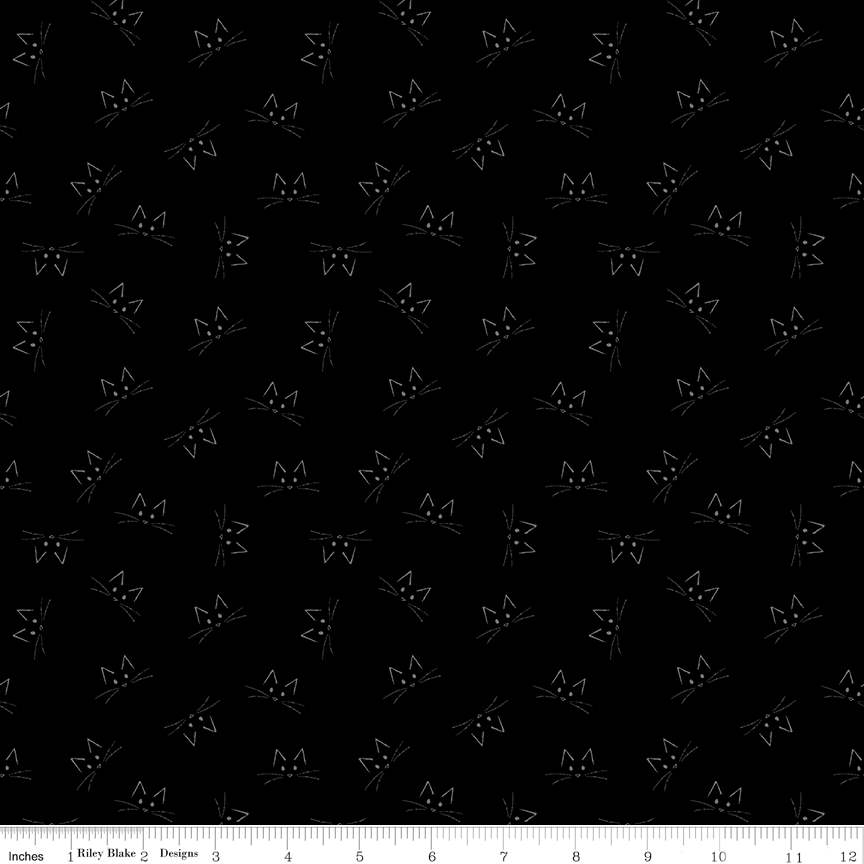 Blackout Cat Face Black