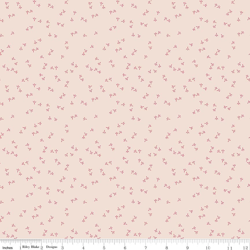 Farmer's Daughter Chicken Tracks Background Tea Rose