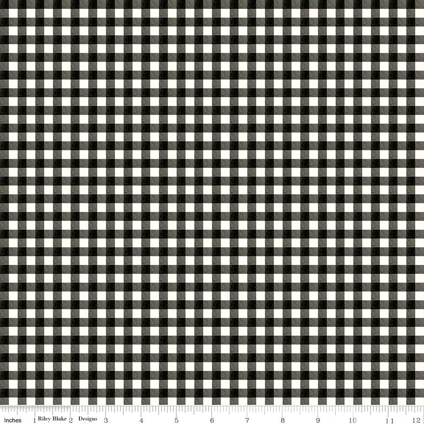 Charming Christmas Gingham Black