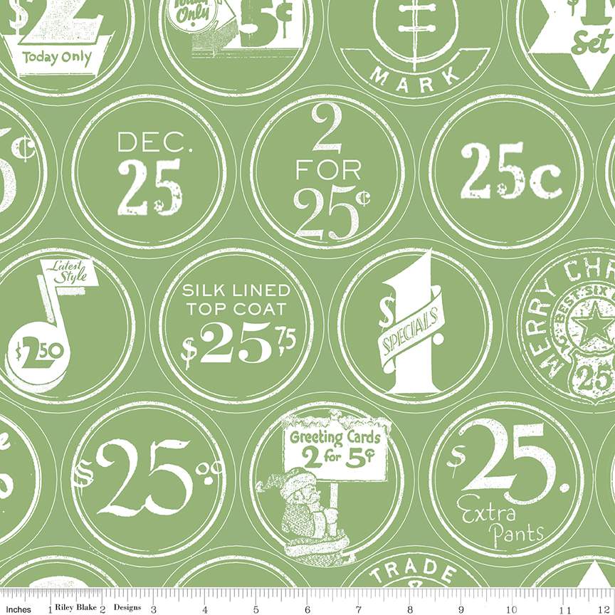 White As Snow Christmas Labels Green