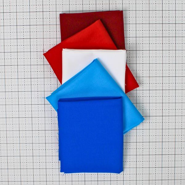 Confetti Cotton Solids 5-Piece Red, White, and Blue Patriotic Bundle